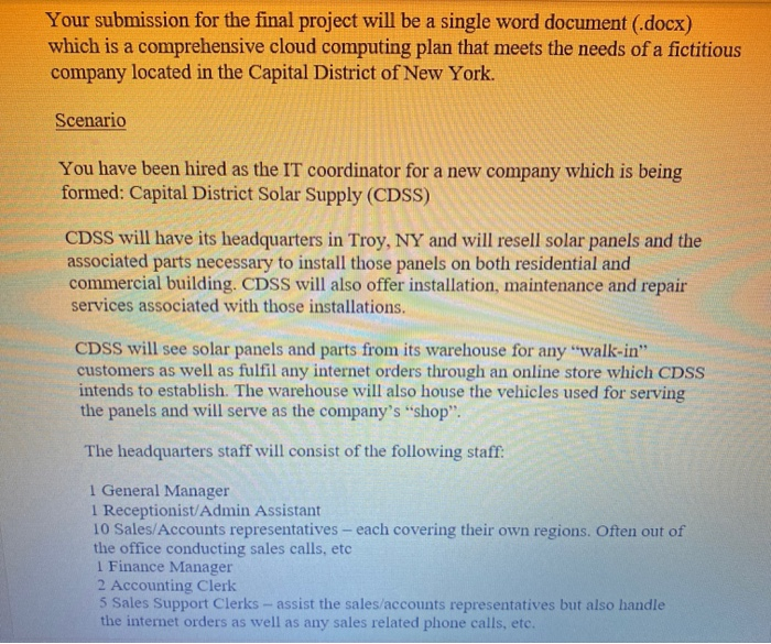 Your submission for the final project will be a