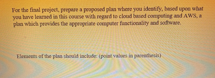 Your submission for the final project will be a