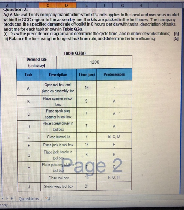 B D A E Question : (a) A Muscat Tools company