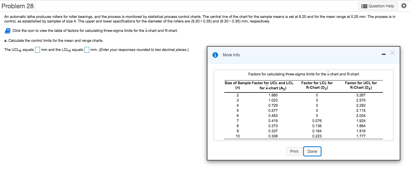 Problem 28 A Question Help O An automatic lathe