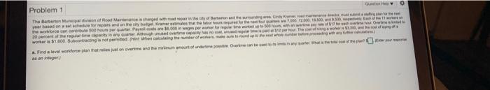 O Problem 1 The Barn Mont Rower in the year and