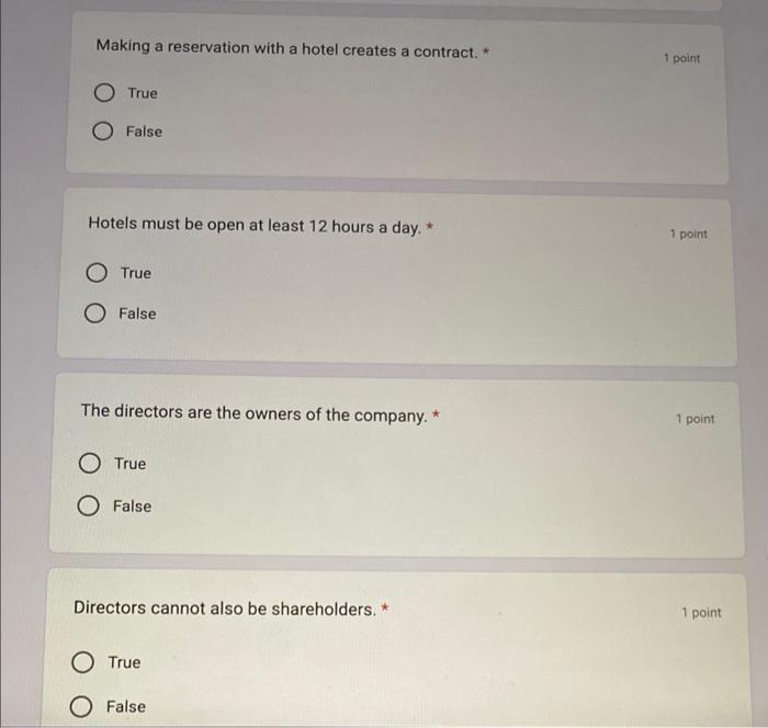 Making a reservation with a hotel creates a