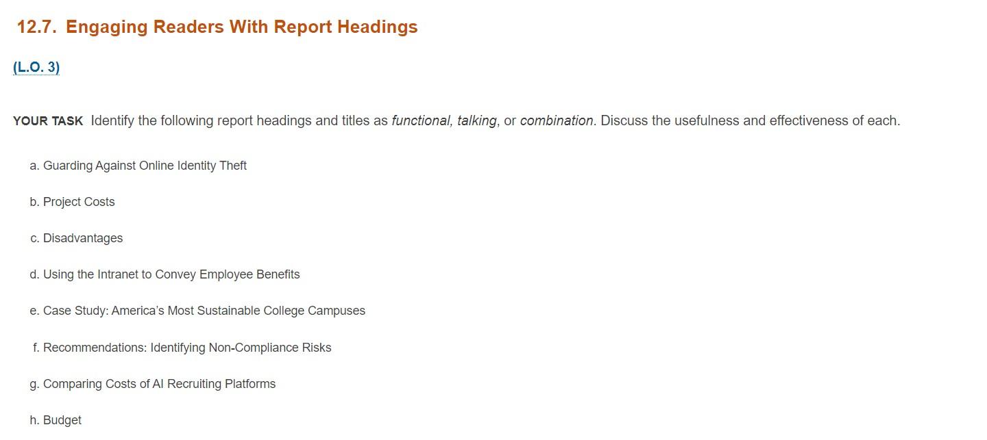 12.7. Engaging Readers With Report Headings