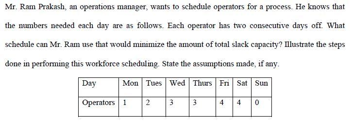 SUBJECT NAME: OPERATION MANAGEMENT DO NOT USE MS