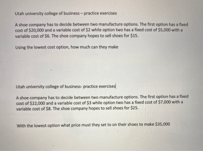 Utah university college of business - practice