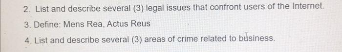 questions 2 and 4. business law 2. List and