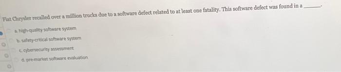 Fiat Chrysler recalled... Flat Chrysler recalled