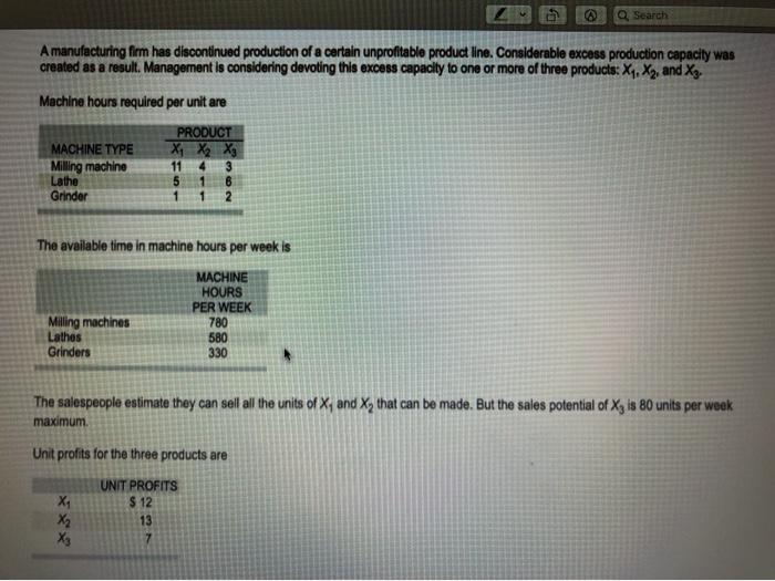 Q Search A manufacturing firm has discontinued
