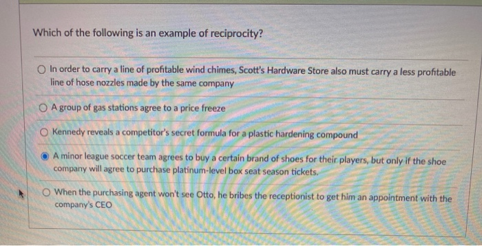 Which of the following is an example of a