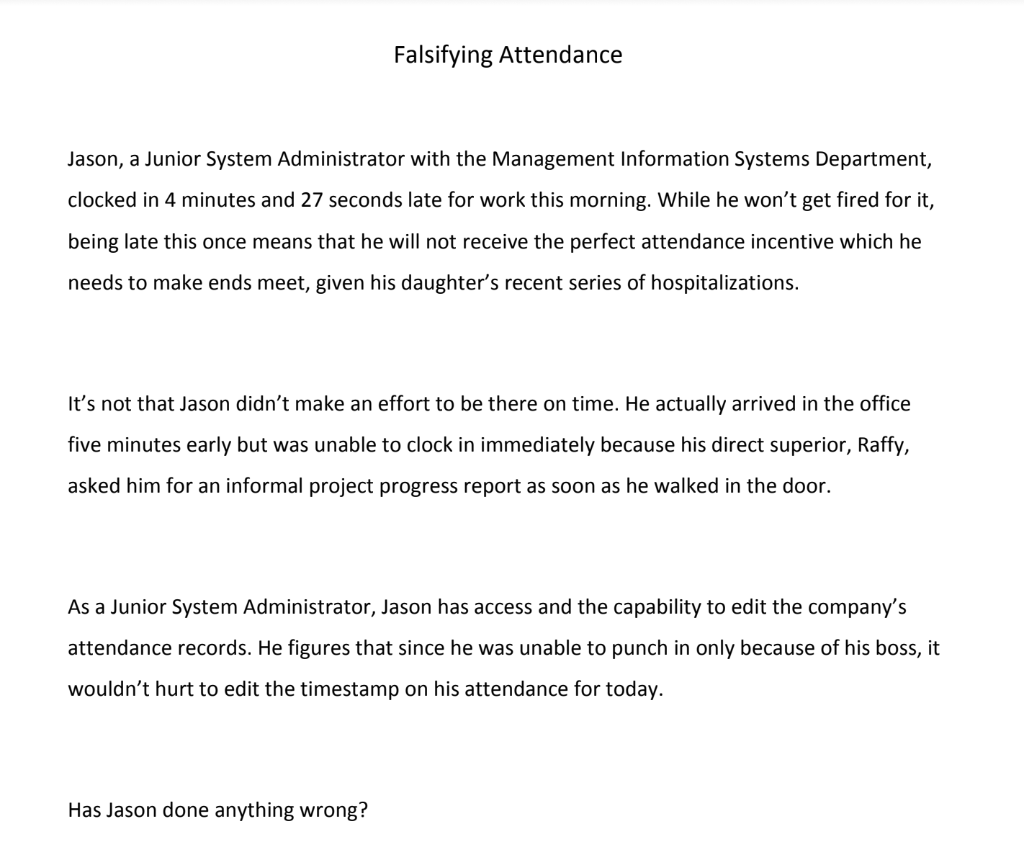 Analyze it by applying all five approaches.