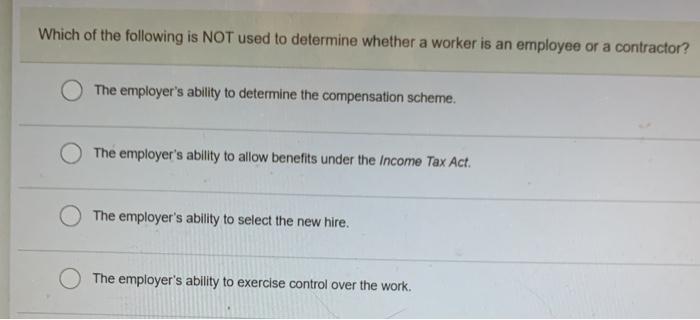 Which of the following is NOT used to determine