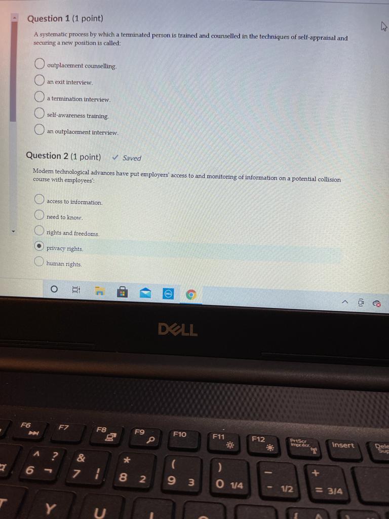 Question 1 (1 point) A systematic process by