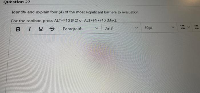 help plzz Question 27 Identify and explain four