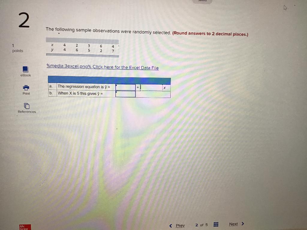 2 The following sample observations were randomly