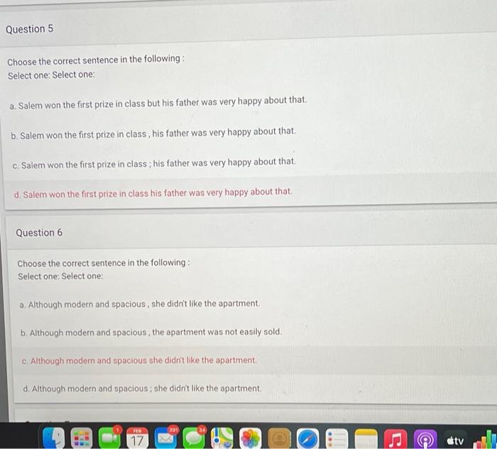 Choose the correct sentence in the following: