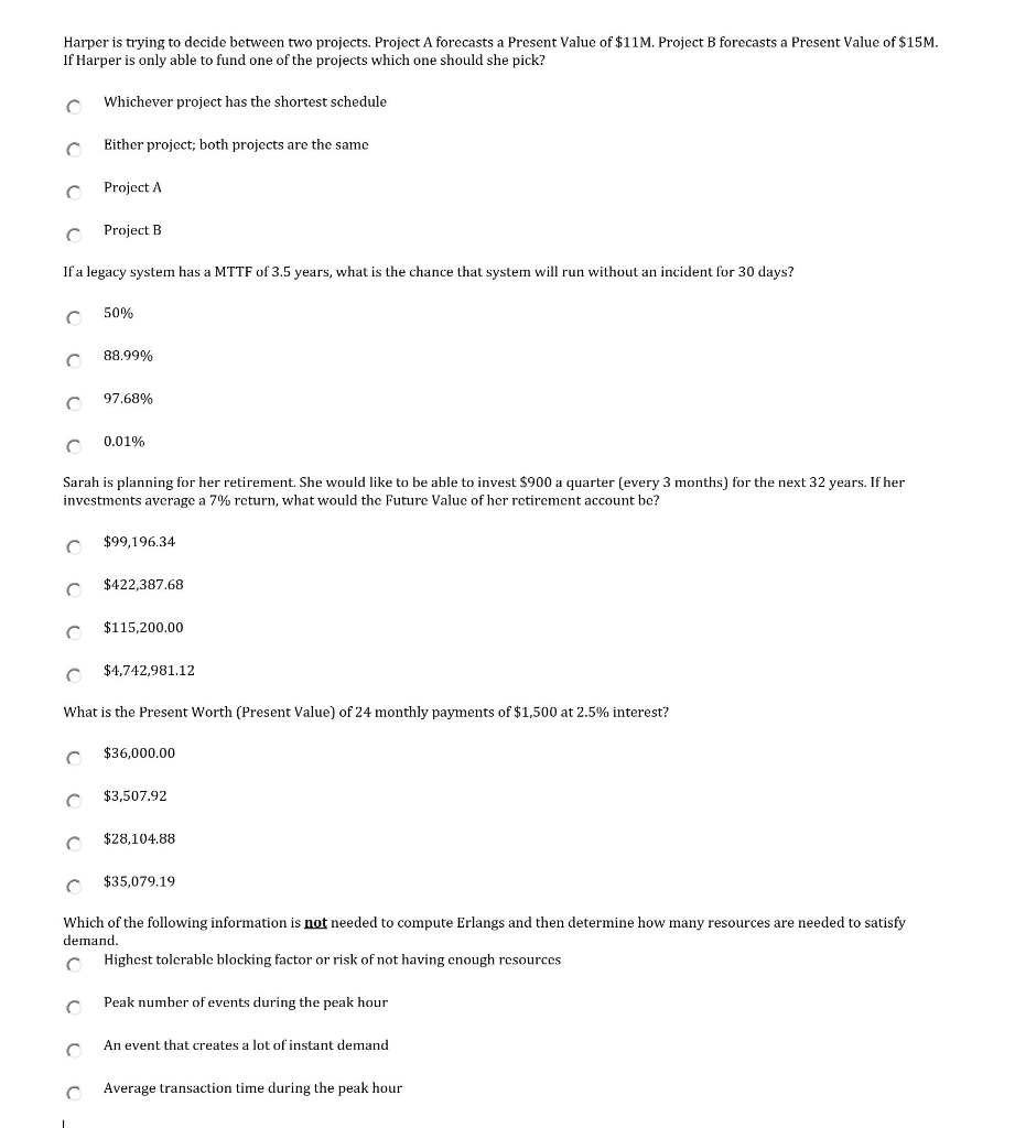 Harper is trying to decide between two projects.