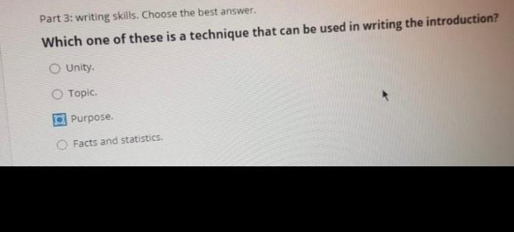English subject Part 3: writing skills. Choose