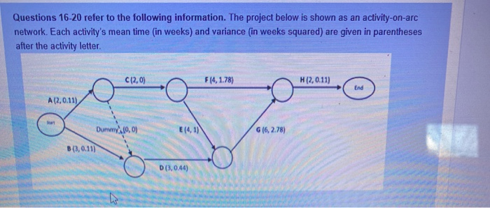 Questions 16-20 refer to the following