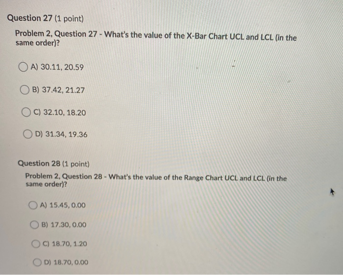 Question 26 (1 point) Problem 2 Description: