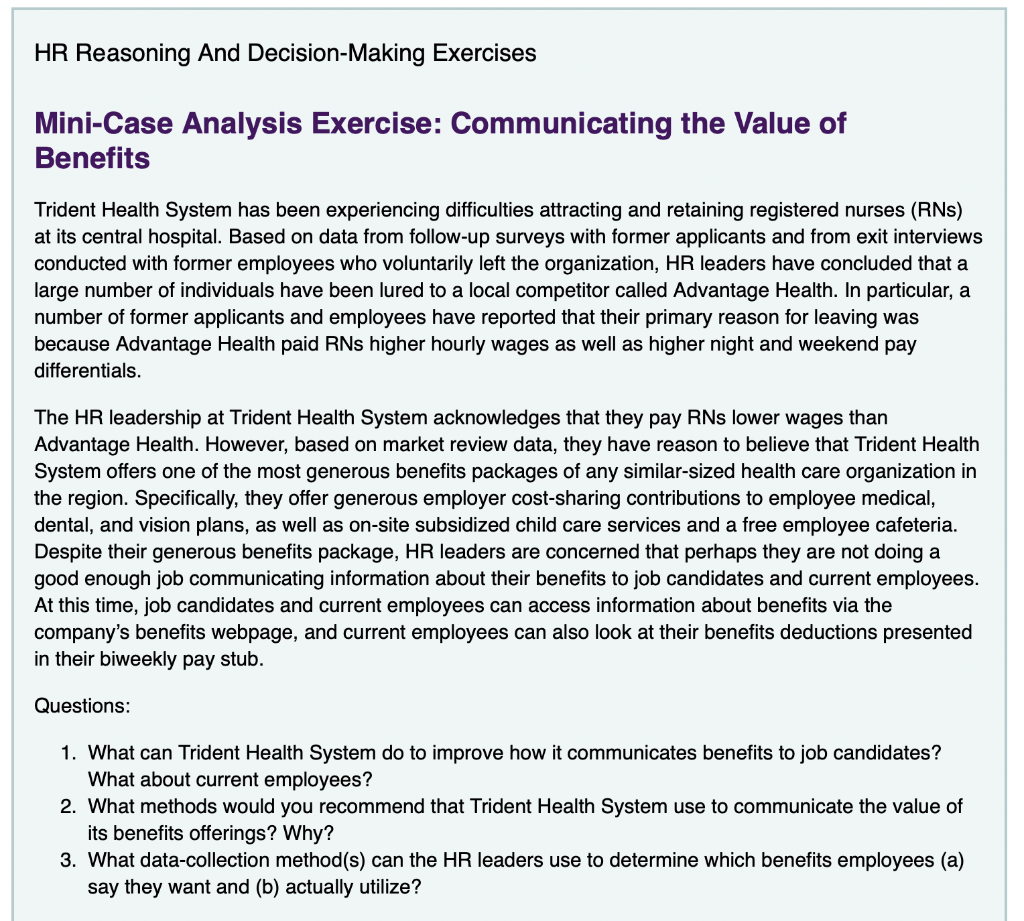 Read Mini-Case Analysis Exercise: Communicating