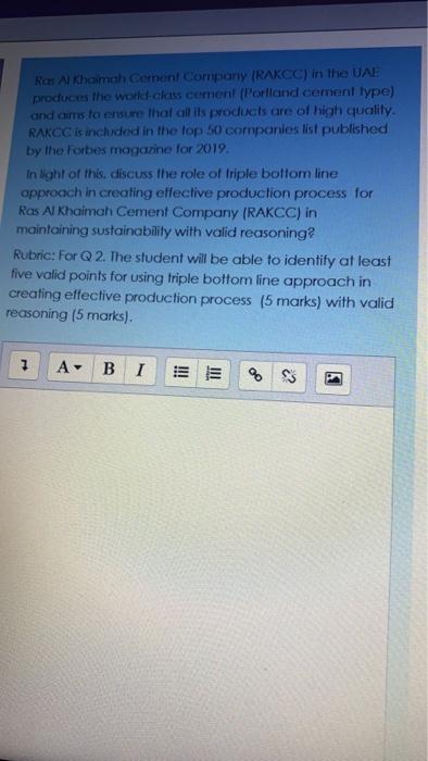 Ras Al Khaimah Cement Company (RAKCC) in the UAE