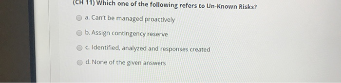 (CH 11) Which one of the following refers to