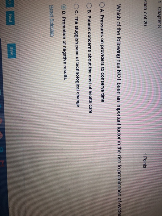 which of the following is not been an important