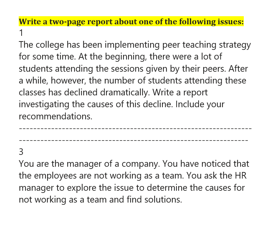 Write a two-page report about one of the