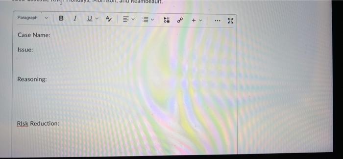 Factual Analysis Format Case Name: (1 mark) In