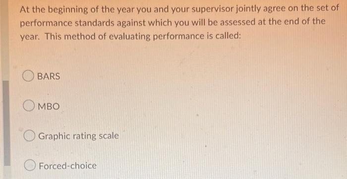 At the beginning of the year you and your