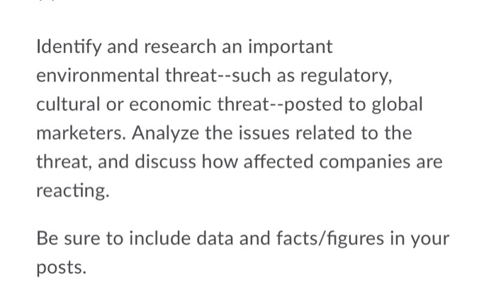 Identify and research an important environmental