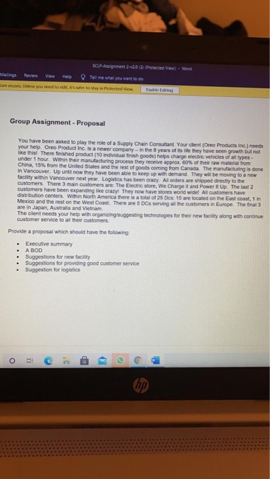 SC-Asignment -200 Protected view). Word Malings