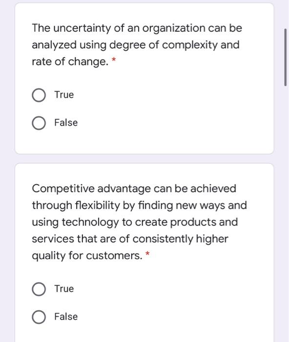 The uncertainty of an organization can be
