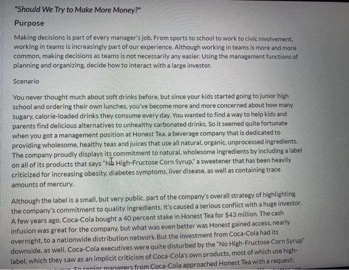 just needed a paragraph . "Should We Try to Make