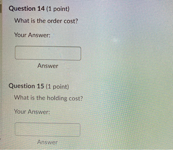 please help with explanation Annual demand: