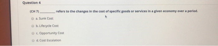 Question 4 (CH 7) refers to the changes in the