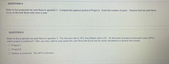 Question 3 through 6 refer to the following two