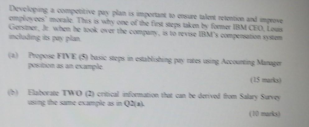 Developing a competitive pe plan mportant to