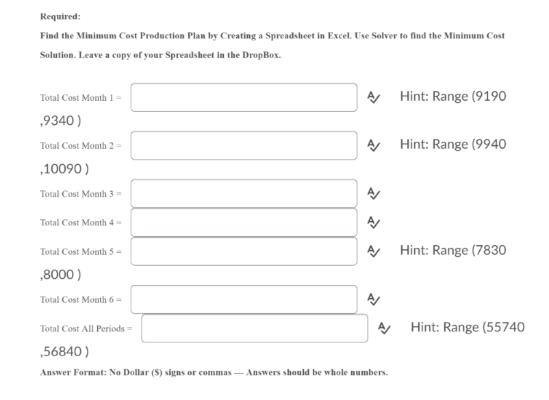 Question 1 options: Aggregate Planning Given the