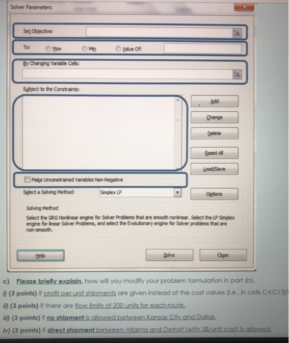 Solver Parameters Ses Objective: To: Max value