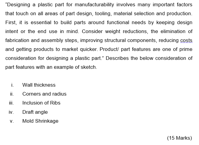 "Designing a plastic part for manufacturability