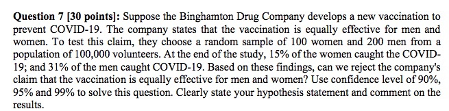 Plz type your answer Question 7 [30 points]: