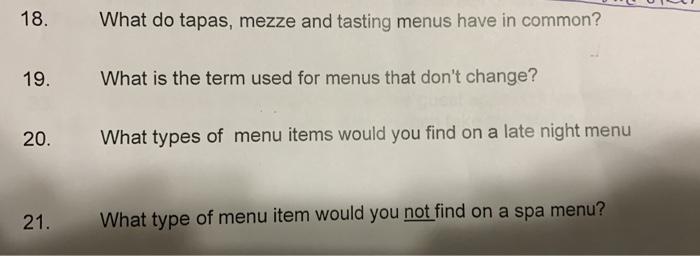 need help answering 18-21. Please 18. What do