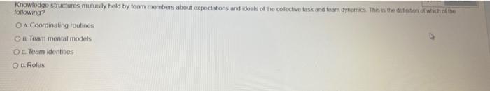 Knowledge structures mutually held by team