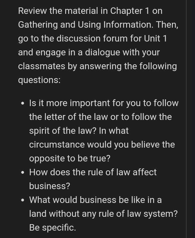 Review the material in Chapter 1 on Gathering and