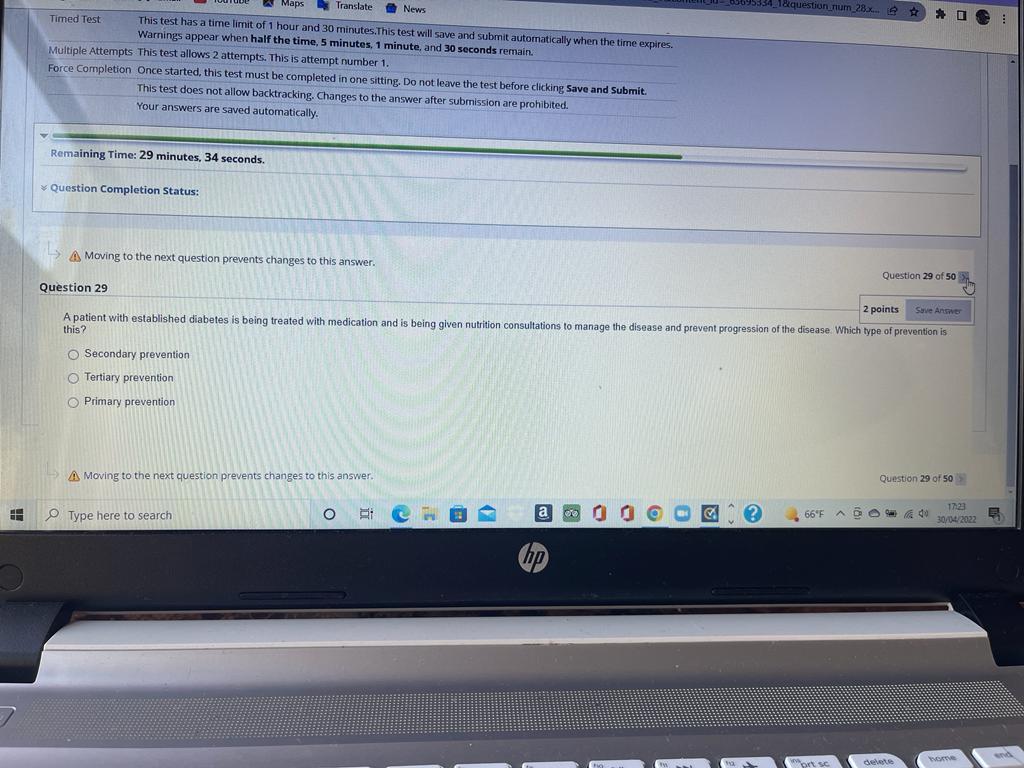 esc H Warnings appear when half the time, 5