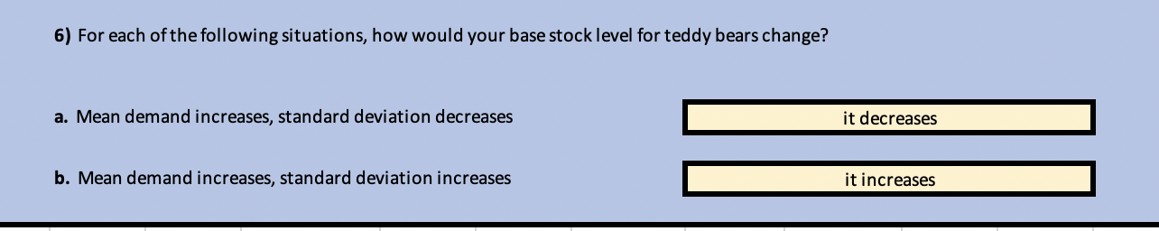 For each of the following situations, how would
