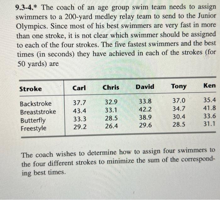 c): Formulate this assignment problem using