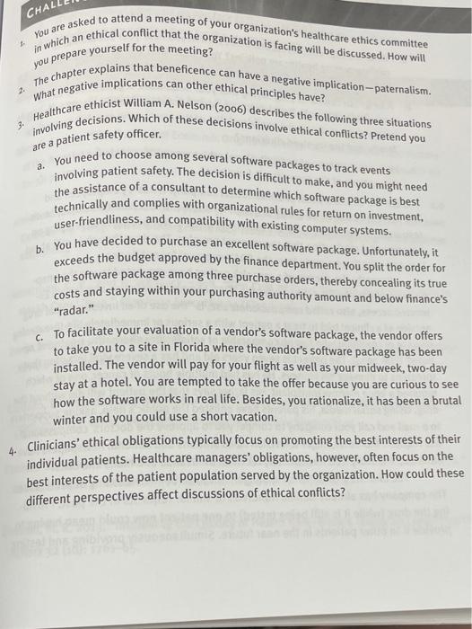 CHAL 1. in which an 2 You are asked to attend a