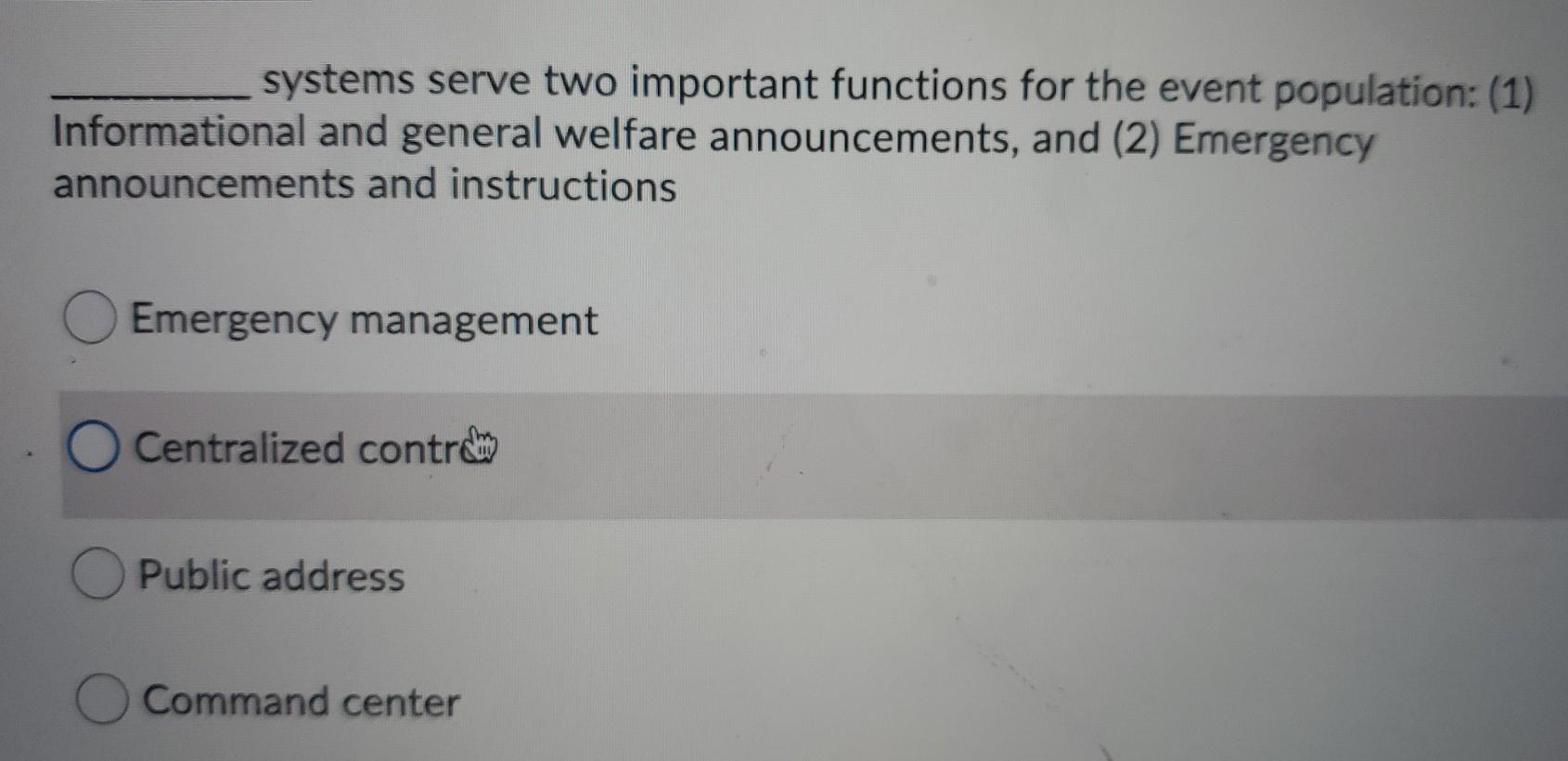 systems serve two important functions for the